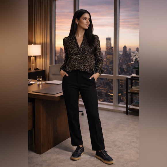 CHANEL Black Quilted Lace-Up Espadrille Sneakers Size 38 Designer Luxury - Picture 4 of 15